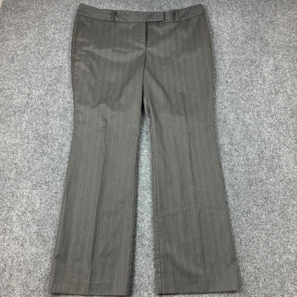 Ann Taylor Petite Modern Brown Pinstripe Dress Pants Trousers Womens Size 14P